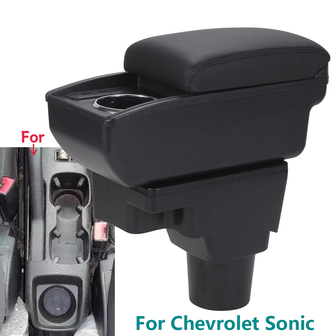 Do Chevrolet Sonic Podłokietnik Do Chevrolet Aveo Lova T250 T300 Podłokietnik samochodowy Dedykowany schowek Akcesoria samochodowe do wnętrza
