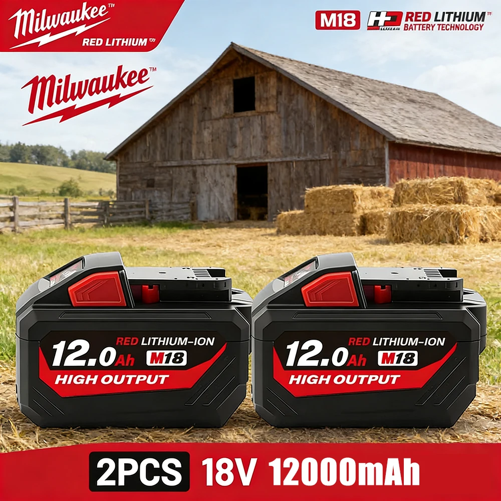 

Original Milwaukee M18 48-11-1815 48-11-1850 2646-20 2642-21ct service M18 HB12 XC Lithium Battery positive charger 18V 12000mAh