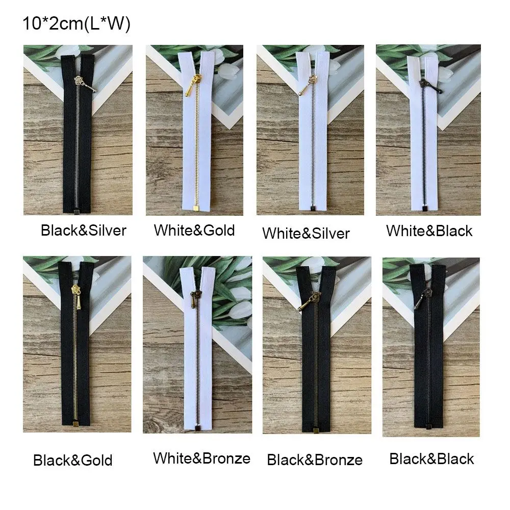 Nuevo 8 estilos 10*2cm cremalleras para ropa apliques Mini cremallera costura hecha a mano Scrapbooking