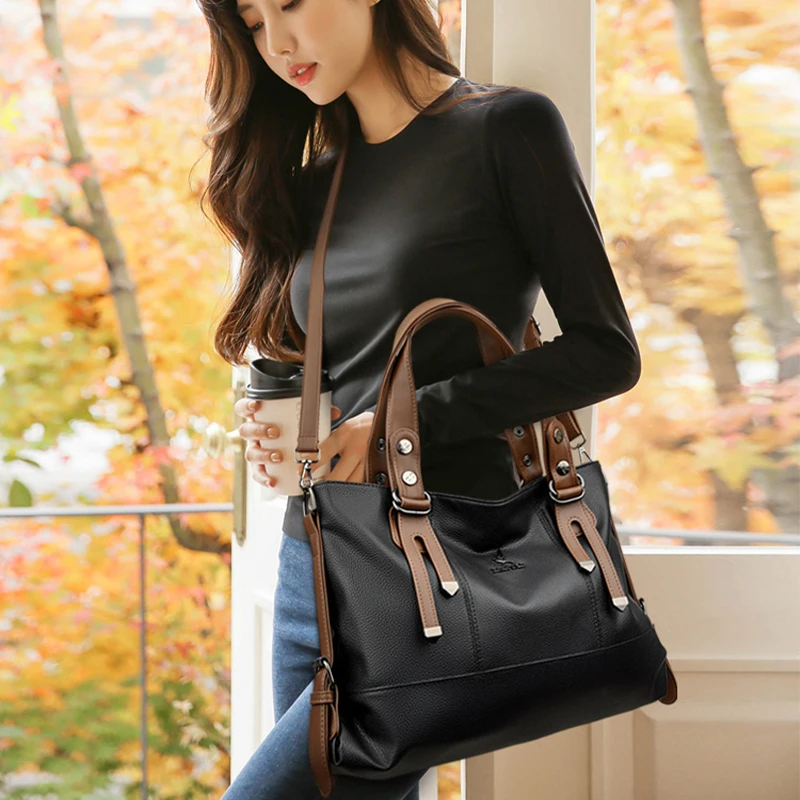 

New Luxury Casual Tote Women Bag High Quality Leather Ladies Hand Bags For Women 2025 Shoulder Bag Big Crossbody Bags Sac A Main