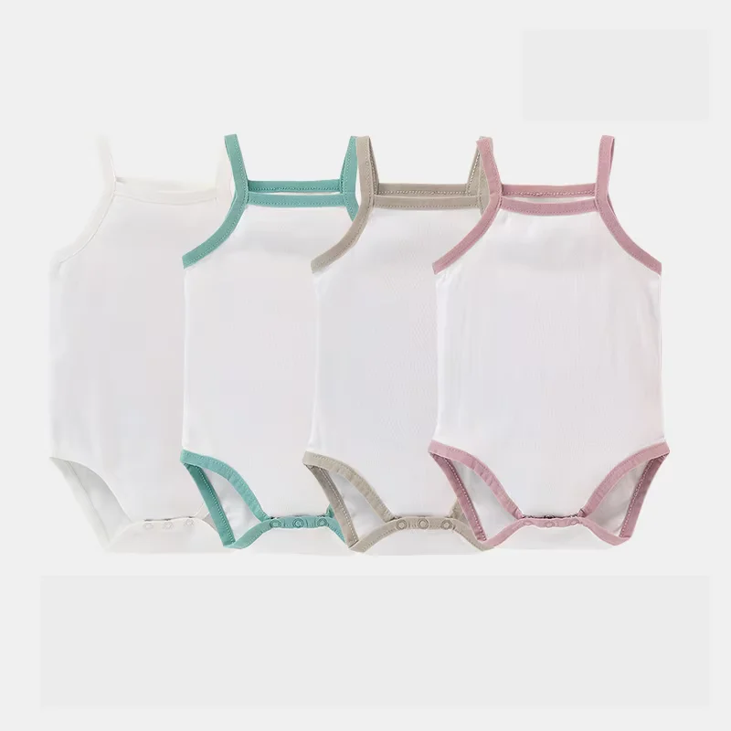 

Baby Sleeveless Bodysuit Boy Girl Summer Cotton Jumpsuit Toddler Tank Top Spaghetti Strap Onesies Solid Color Outfit Clothes