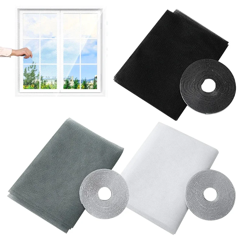 Anti Fly Mosquito Net Window Screen Mesh Adhesive Mosquito  Flying Bug Net Curtains For Kitchen Windows Home Protector