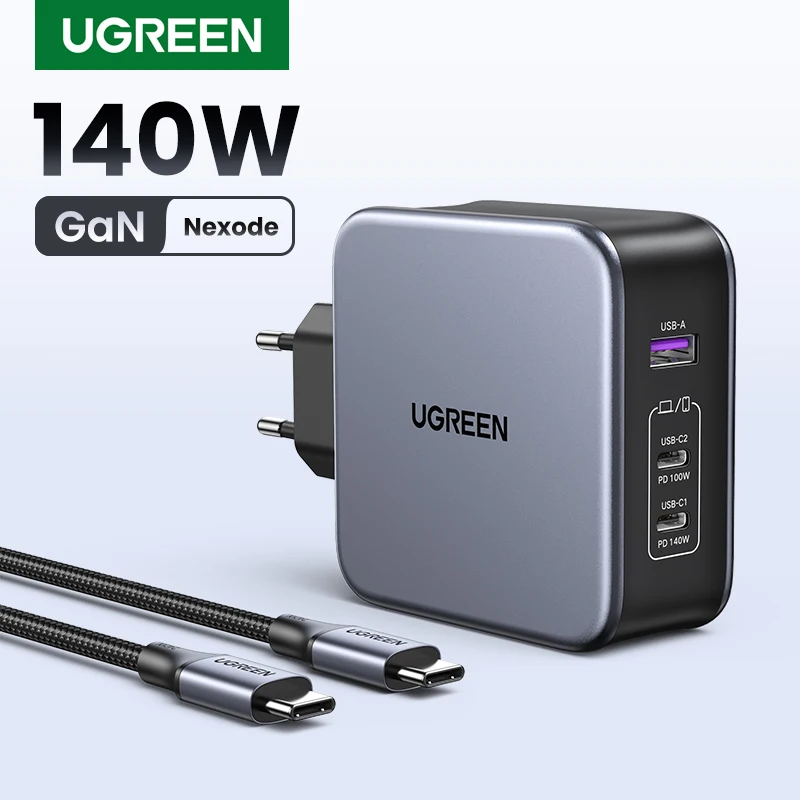 Ugreen 140W Gan Charger Usb Type C PD3.1 Snelle Lading Voor Macbook Quick Charge 4.0 3.0 Usb Telefoon Oplader voor Iphone Xiaomi Tablet