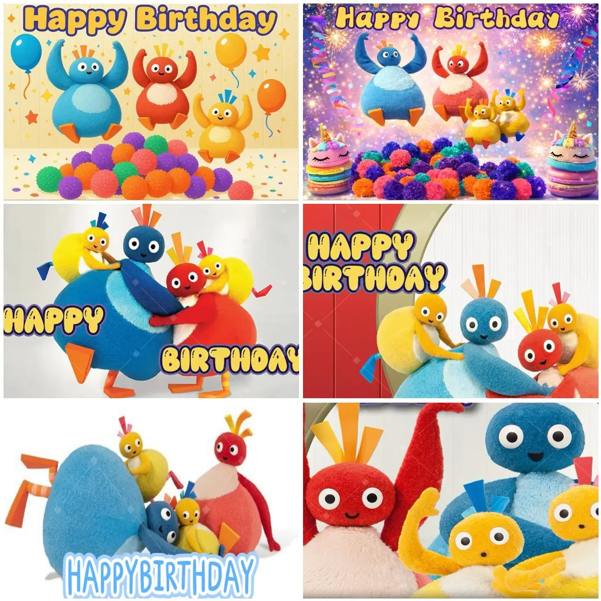 

Cute Twirlywoos Zhizhi Bird Theme Backdrop Kids Birthday Party Decor Banner Baby Baptism Photography Banner Gift Party Supplies