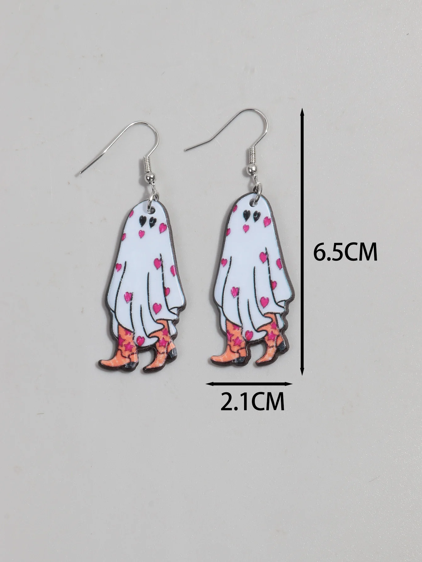 Valentine's Day Funny Ghost Dwarf Acrylic Earrings for Women New Cute Cattle Love Heart Dangle Earring Romantic Jewelry Gift