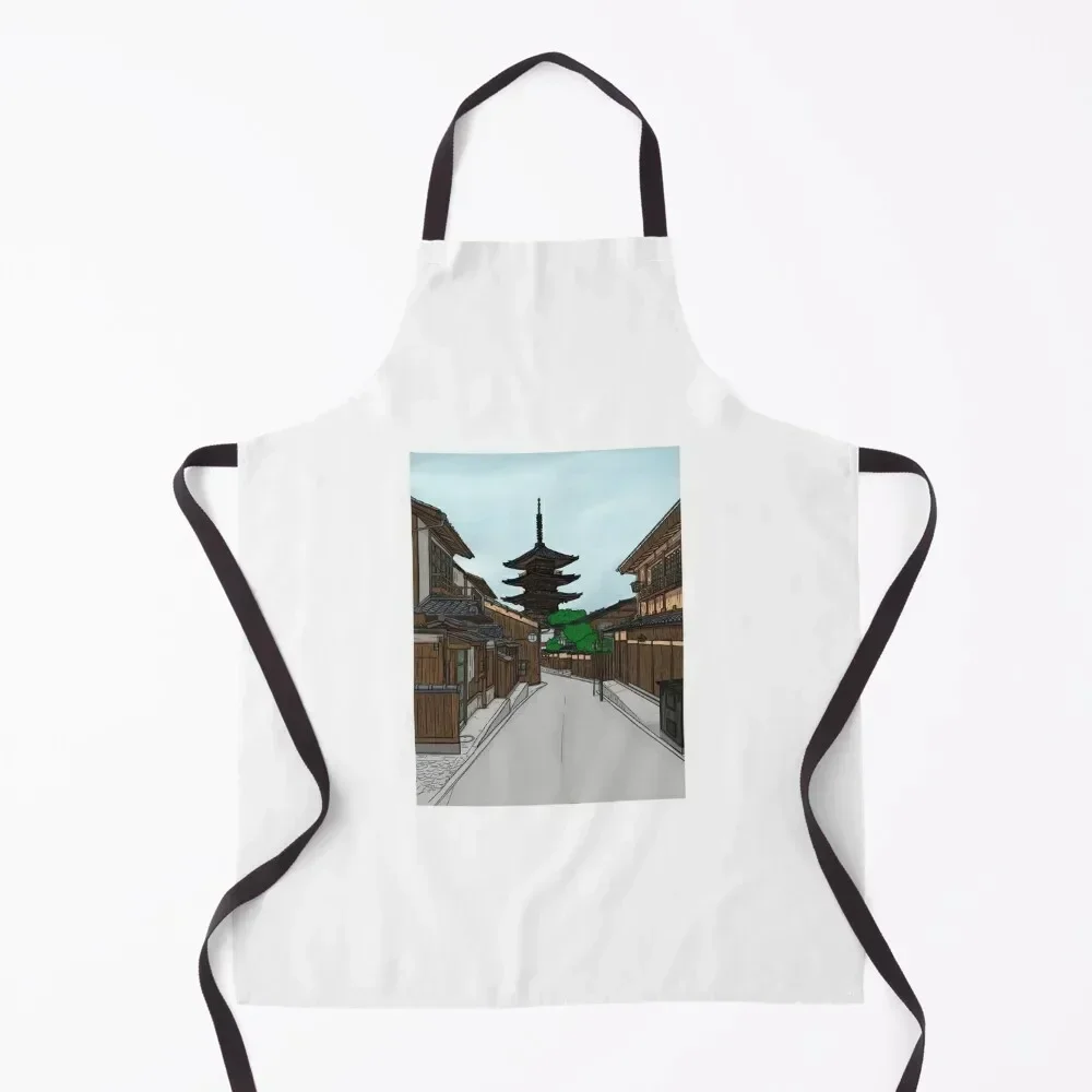 

Kyoto Yasaka Pagoda Street View Apron Women's Dress Kitchen Tools Accessories Home Supplies Kitchen Items Apron