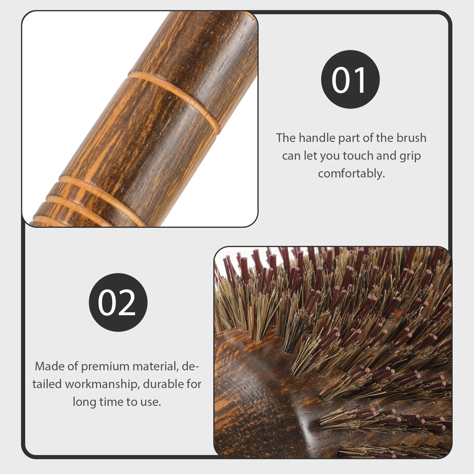 

Blow Drying Brush Round Roll Hairbrush for Curly Thick Hair Detangle Scalp Stimulation Smooth Shiny Results