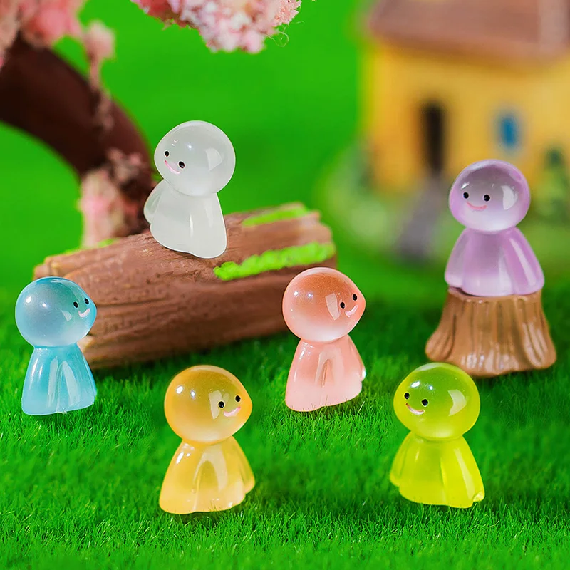 10pcs Kawaii Luminous Snowman Doll Christmas Charms Colorful Resin Pendant For Earring Keychain Diy Cute Jewelry Make