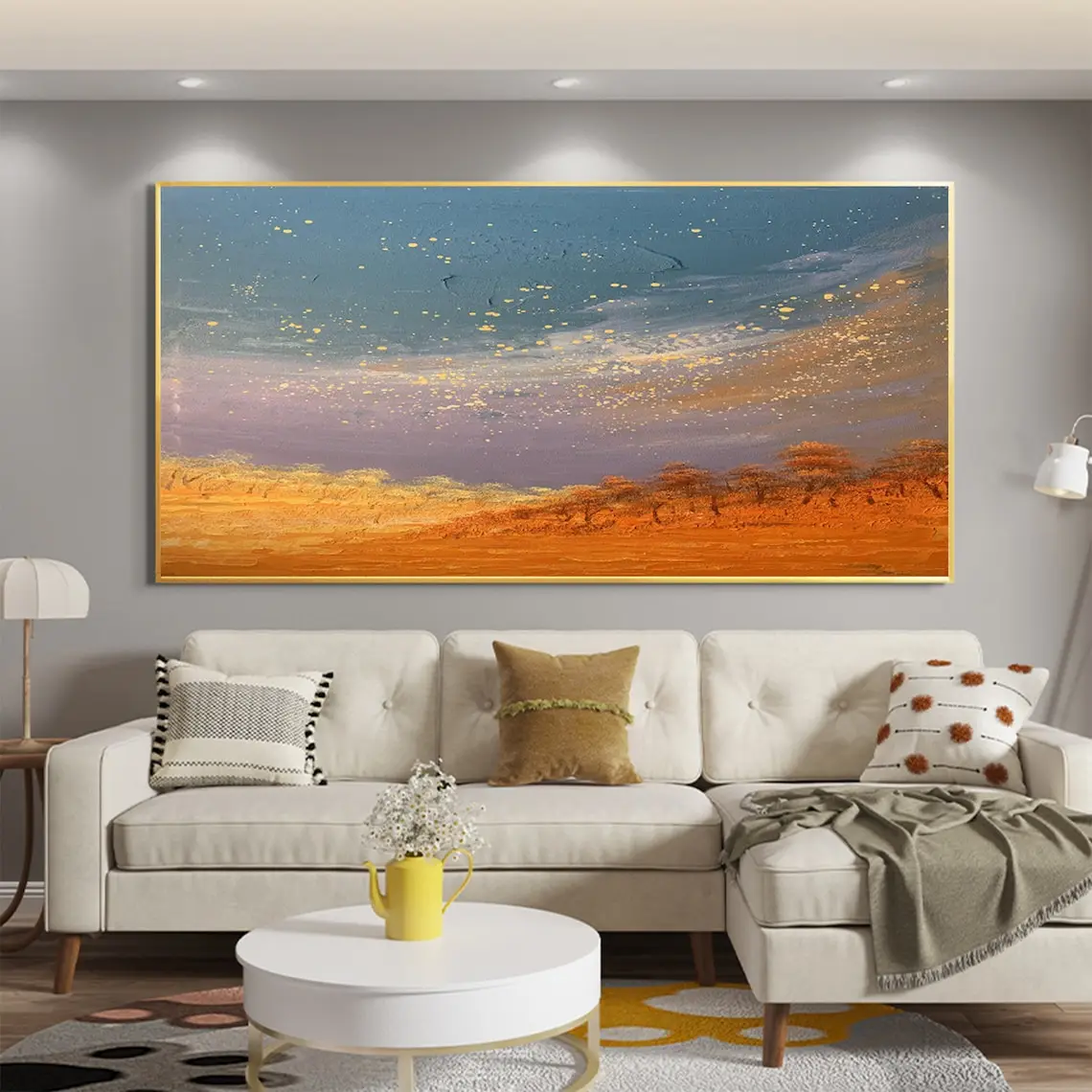 Landscape Oil Painting On Canvas Modern Starry Sky Painting Abstract Fantasy Art Living Room Home Decor Large Textured Wall Art view 4