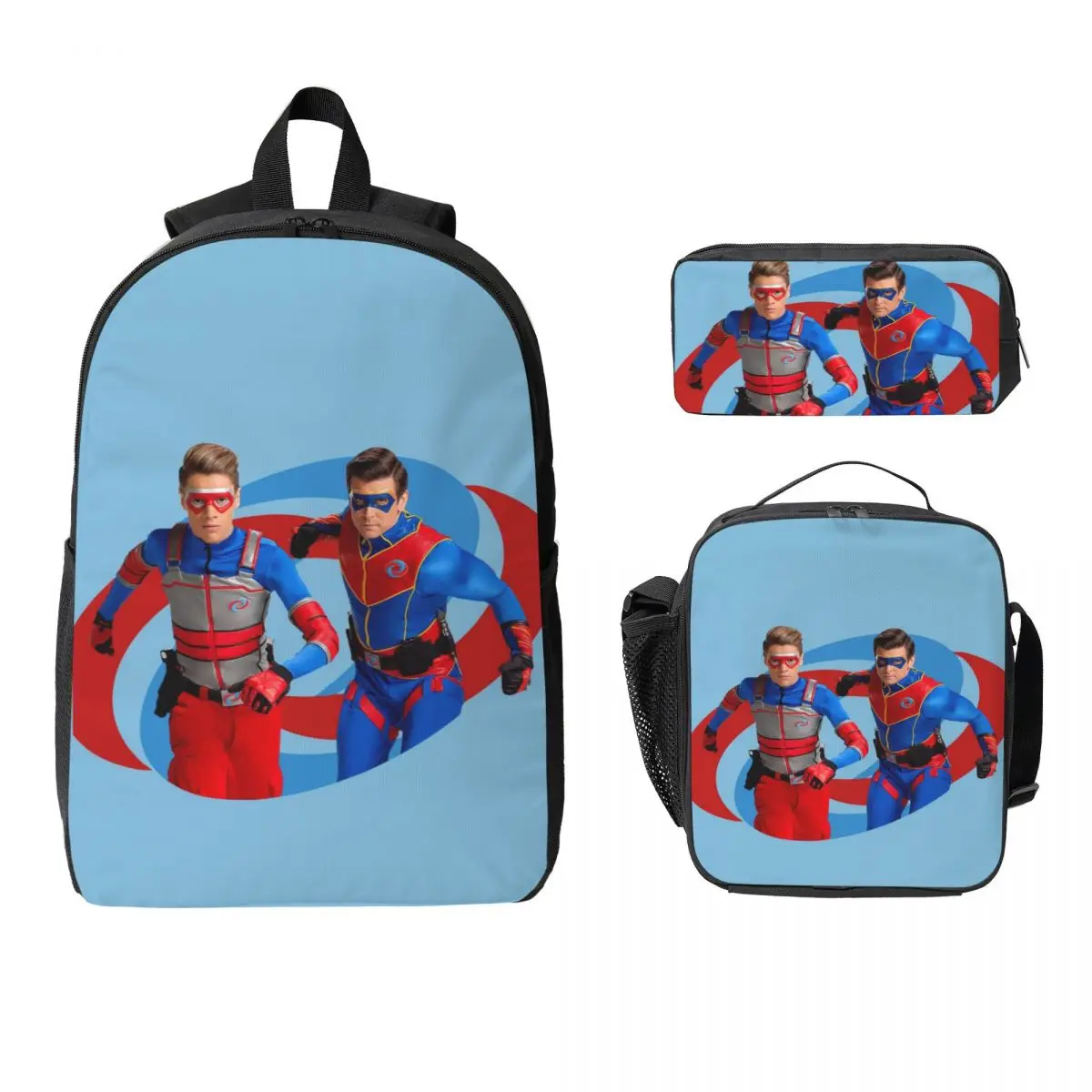 

Henry Danger Action Logo Backpack Student Boys Girls BookBag School Bag Laptop Shoulder Bags 3ps Insulated Lunch Bag Pencil Case