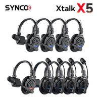 Synco XTalk X5 2.4GHz Wireless Intercom System Remote Headsets  Wireless Microphone Expanded Team Communication to 700M Distance
