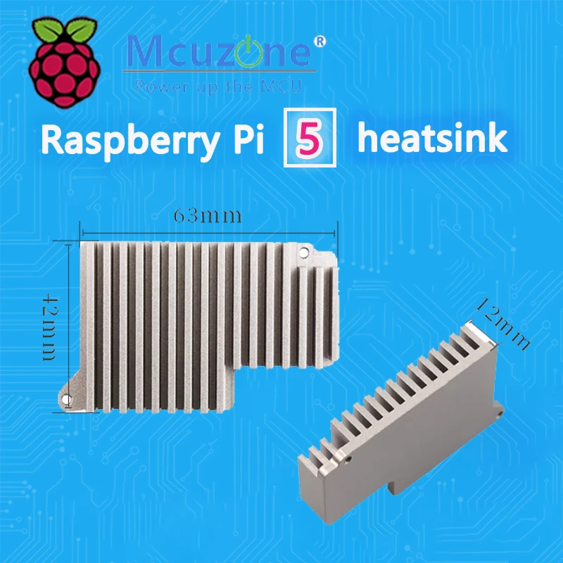 

Mcuzone Raspberry Pi 5 heatsink Aluminum Alloy Material,Excellent Corrosion Resistance,Thermal Conductivity, OxidationResistance