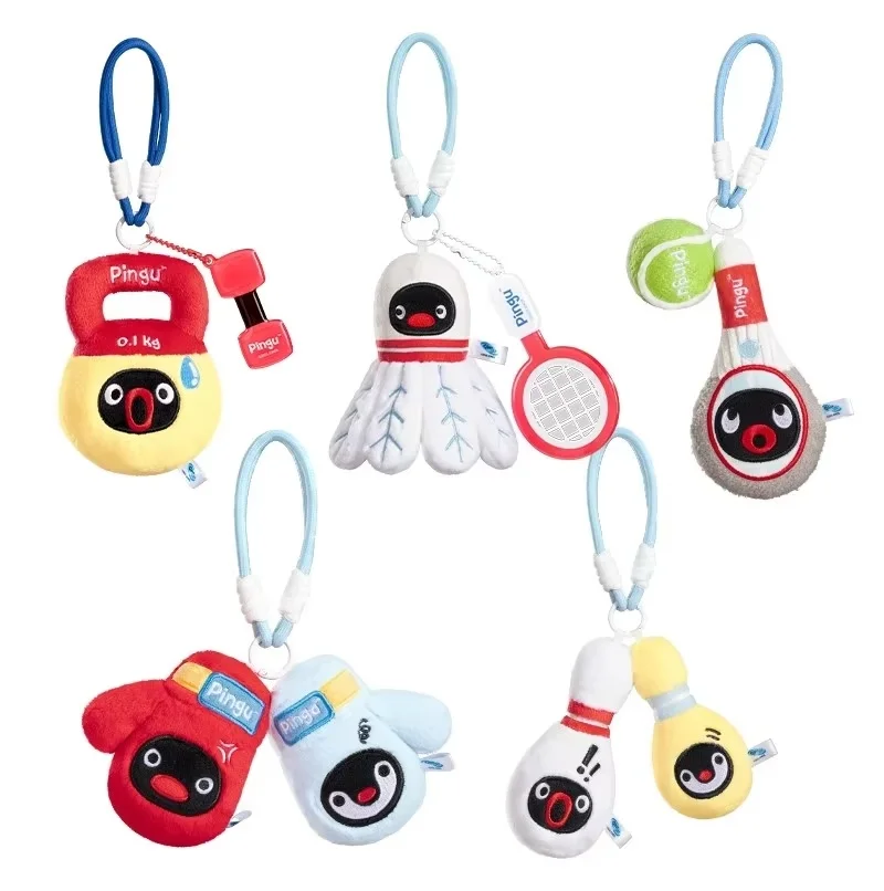 Nieuwe Echte Pingu Knuffel Kawaii Pop Pingu Sleutelhanger Pinguïn Sleutelhanger Pinguïn Sport-Stijl Pluche Sleutelhanger Knuffel Gift speelgoed
