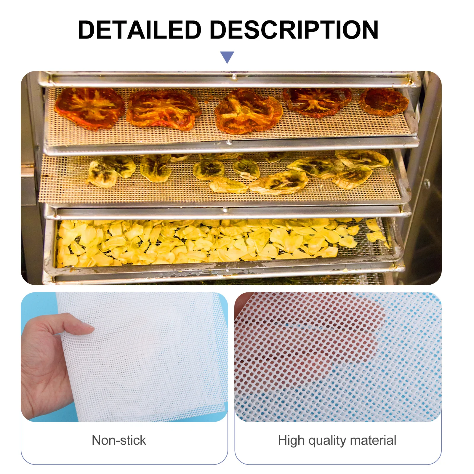 

5Pcs Nonstick Food Dryer Mats Silicone Pads High Temperature Resistant Square Pads for Dehydrator Fruit Vegetable Drying