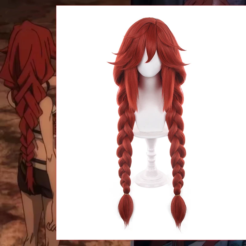 Anime Riyo Cosplay Wig Pigtail Version Scalp Top Halloween Edition Rido Sexy Red Heat Resistant Hair Wig