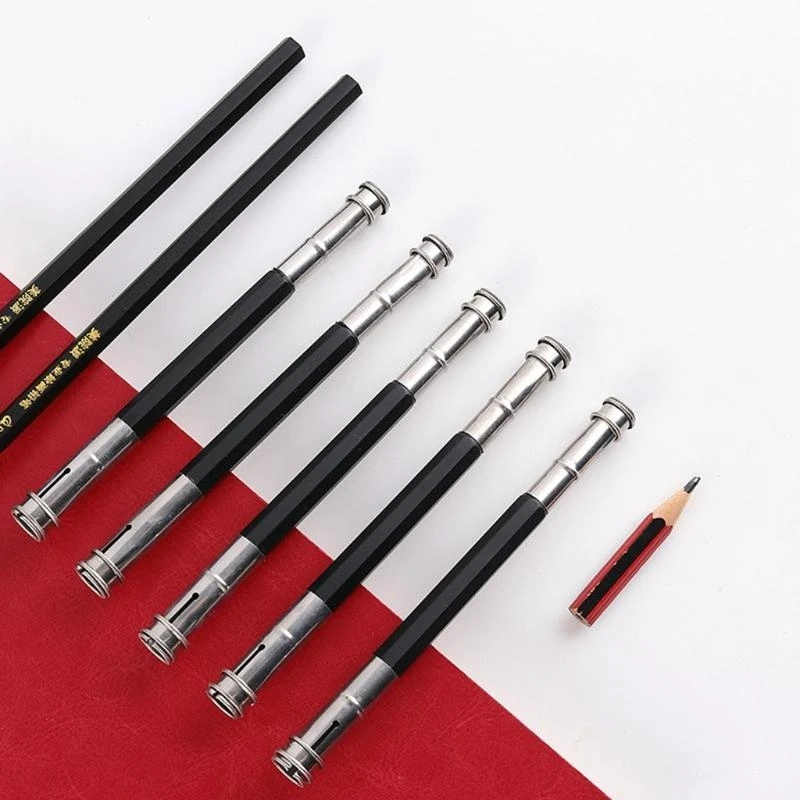K9FC 2Pcs Dual for Head Pencil Extender Drawing Writing Tool Holder Art Pencil Length