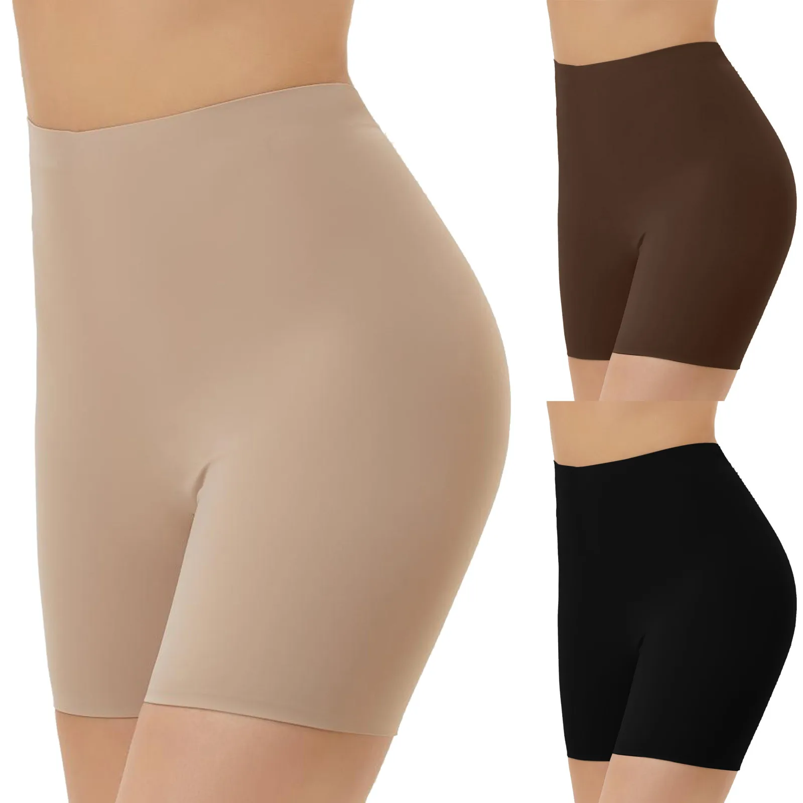 2024 Seamless Spandex Ice Silk Safety Shorts Pants Women Boyshorts Under Skirt Leggings Breathable No Curling Boxers for Women