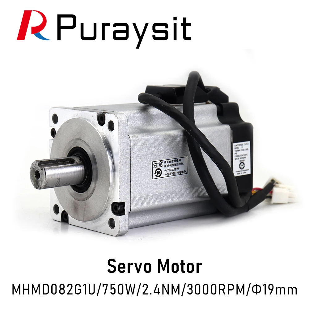 Puraysit New Original Japan Servo Motor A5 Series 750W MHMD082G1U 4A 3000RPM 2.4Nm Dia.19mm