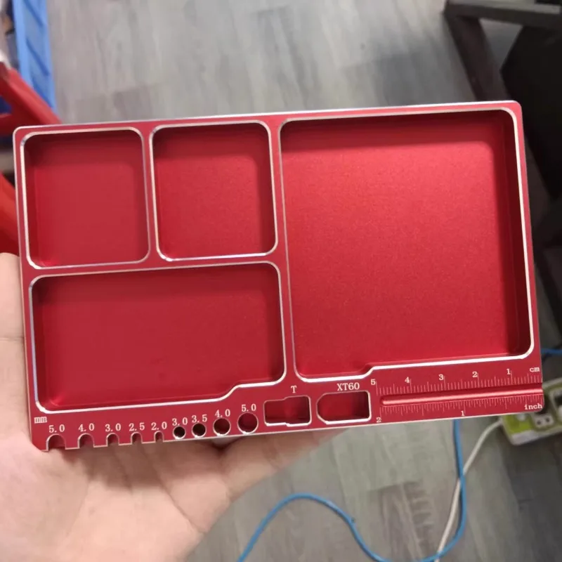 

Universal RC Car Screw Accessory Storage Tray Organizer Tray Aluminum Alloy Sandblasted Finish Magnetic Base for Easy Removal