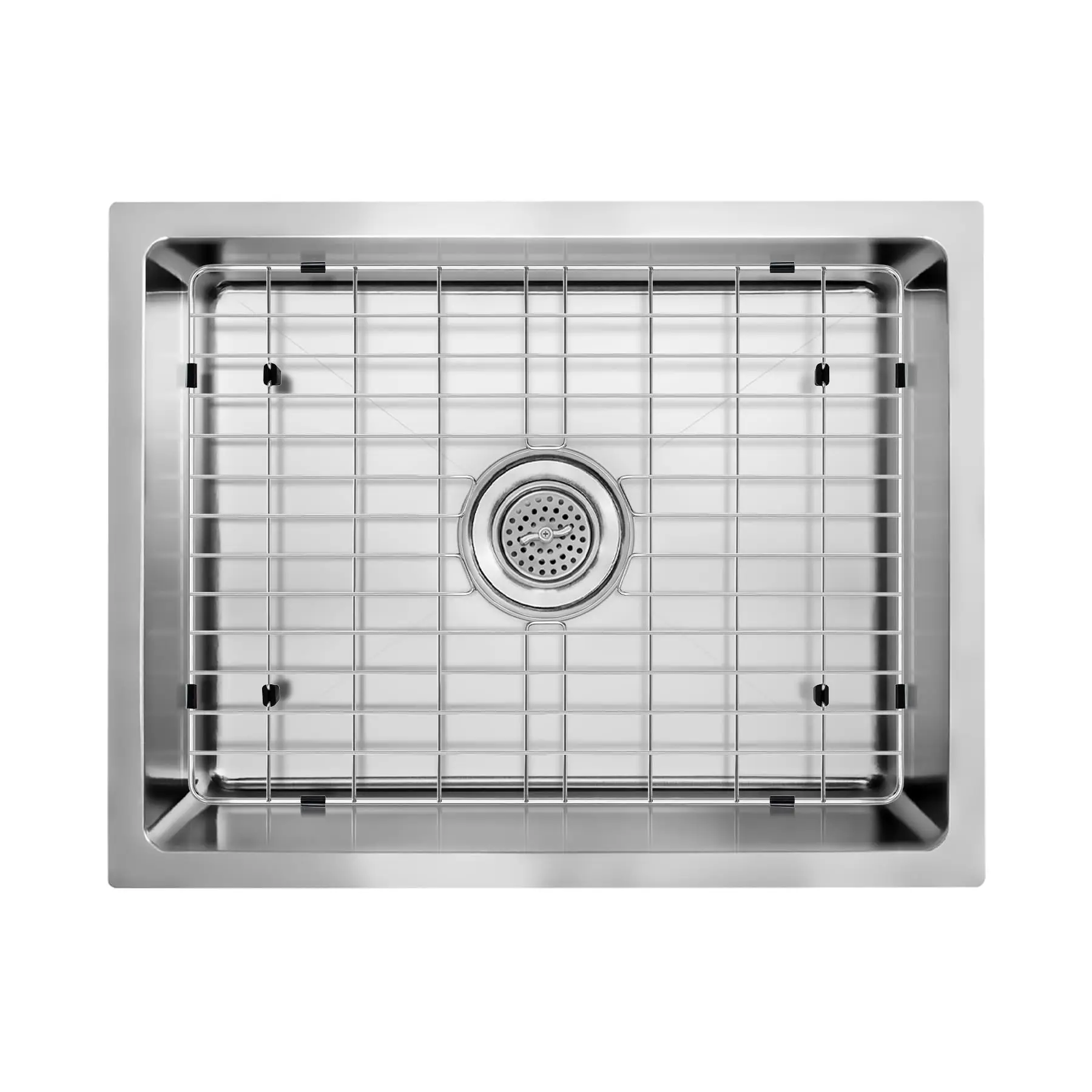 23 in. 18-Gauge Stainless Steel Undermount Rectangular Single Bowl Kitchen SInk w/ R10 Radius (Sink & Grid)