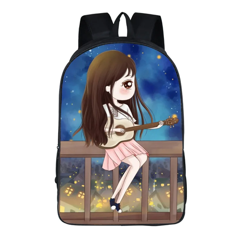 Cute Girl Cartoon Girl Student School bag Creative Polyester Comfortable Backpack Women Mochila Mujer Bolsos Sac Bagpack Plecak