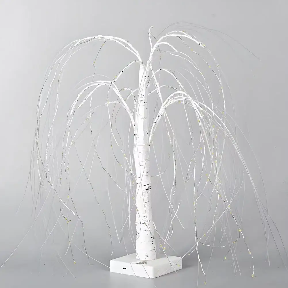 LED Willow Christmas Tree Christmas Decorative Lights Ambient Lights Artificial Lighted Tabletop Tree for Holiday Home Decor