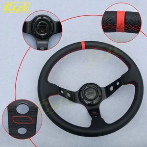 عجلة قيادة جلدية JDM Universal Tuning ، سباق أطباق عميقة ، اكسسوارات السيارات الرياضية أفضل 8 مبيعات لعجلة القيادة الرياضية - رقم 8