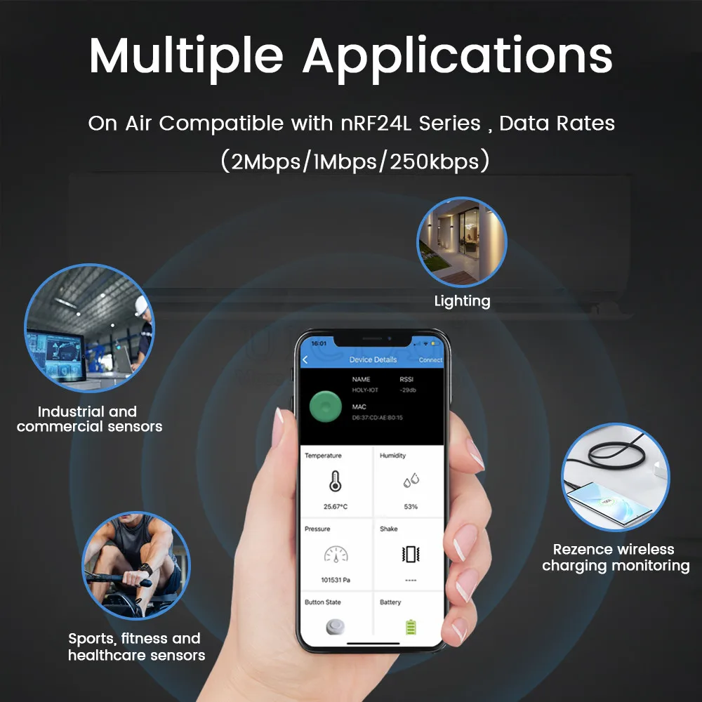 NRF51822 Beacon BLE4.2 4.0 modulo Bluetooth posizionamento interno impermeabile a lungo raggio Tracke programmabile per iBeacon con batteria