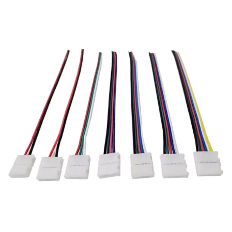 10Pcs 2/3/4/5/6 Pin LED Strip Connector for 8mm 10mm 12mm 3528 5050 5630 RGB RGBW IP20 Non-waterproof LED Tape Light to Wire