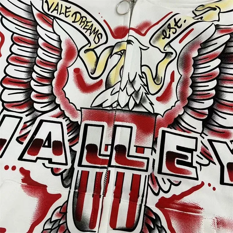 صور حقيقية VALLEY سترات كبيرة الحجم للرجال والنساء من القطن الخالص بغطاء للرأس باللون الأخضر الأمريكي العتيق