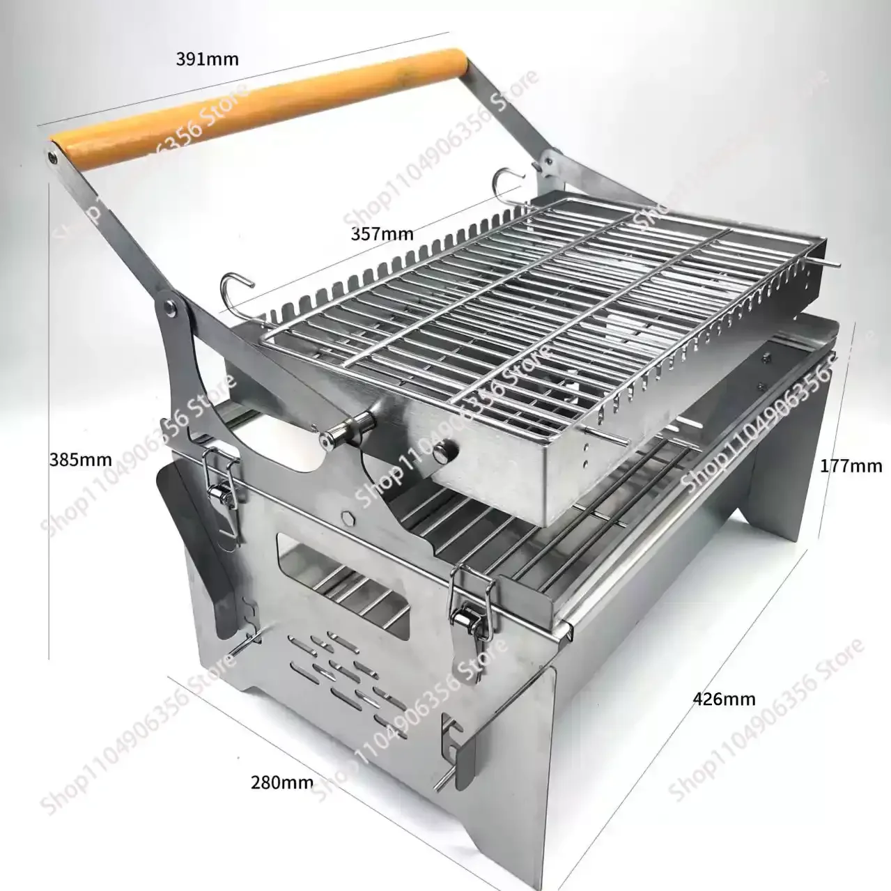 for  Charcoal Barbecue Grill Household Outdoor Rotating Mesh Grill Electrisch