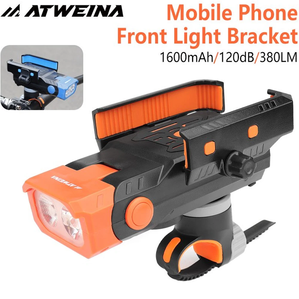ATWEINA Front Horn Illumination Headlights MTB Bicycle Navigation Bracket Headlights Five Speed Adjustment
