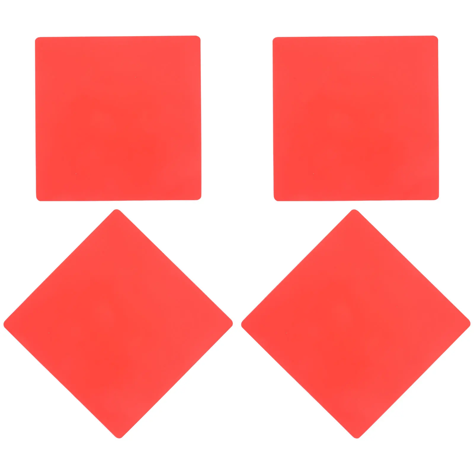 

4pcs Red Square Silicone Coaster Heat resistant Cup Mat Non slip Pad Decorative Kitchen Accessories Easy Clean
