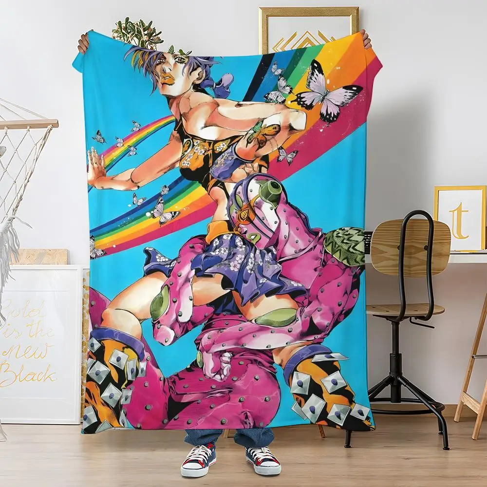 JJJ-JJoJo's مغامرة غريبة رمي لينة المرجان الصوف بطانية 310gsm رقيق دافئ رمي ل أريكة سرير الأريكة ديكور غرفة نوم