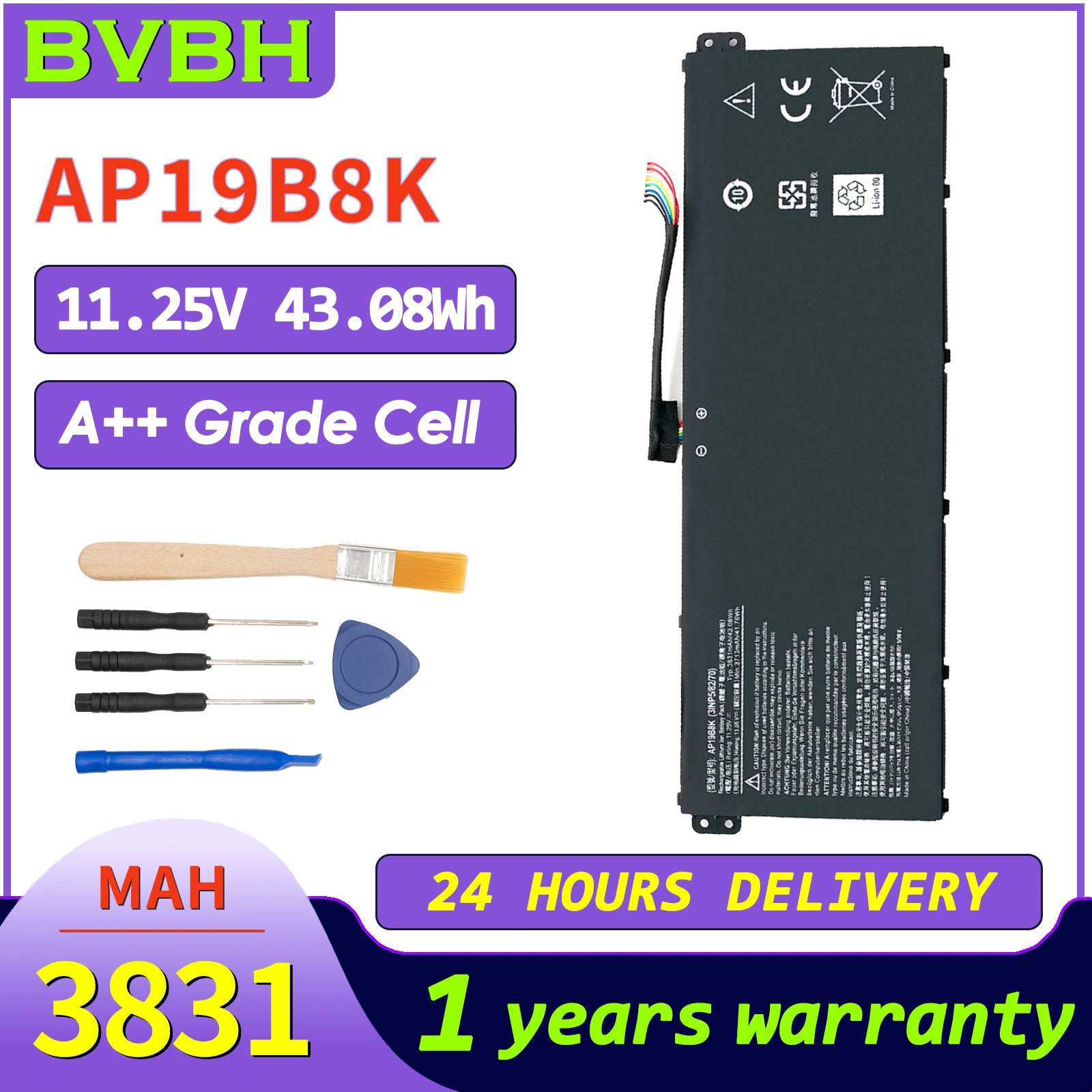 

BVbh AP19B8K Genuine Battery for Acer Aspire A315-56/A317-52 laptop battery SF314-42-R33B SF314-42 3831mah