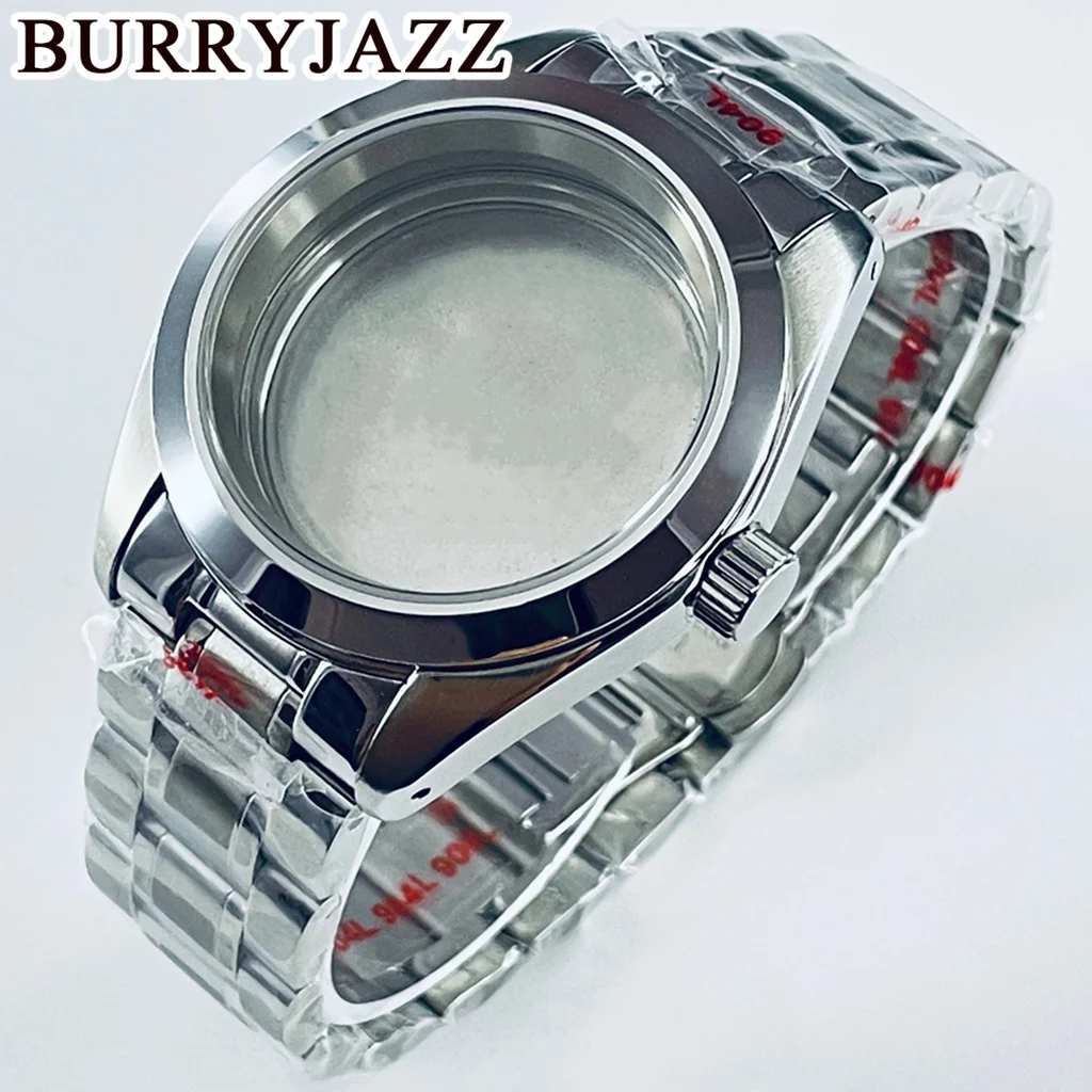 

38mm Polished Bezel Sapphire Crystal Waterproof Watch Case Stainless Steel Bracelet Fit NH34 NH35NH36 Miyota 8215 ETA2824 Moveme