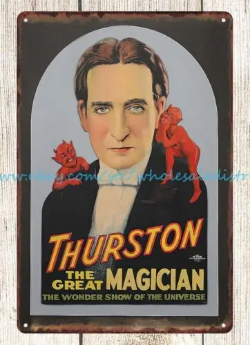 THURSTON MAGICICAN metal tin sign collectible interior