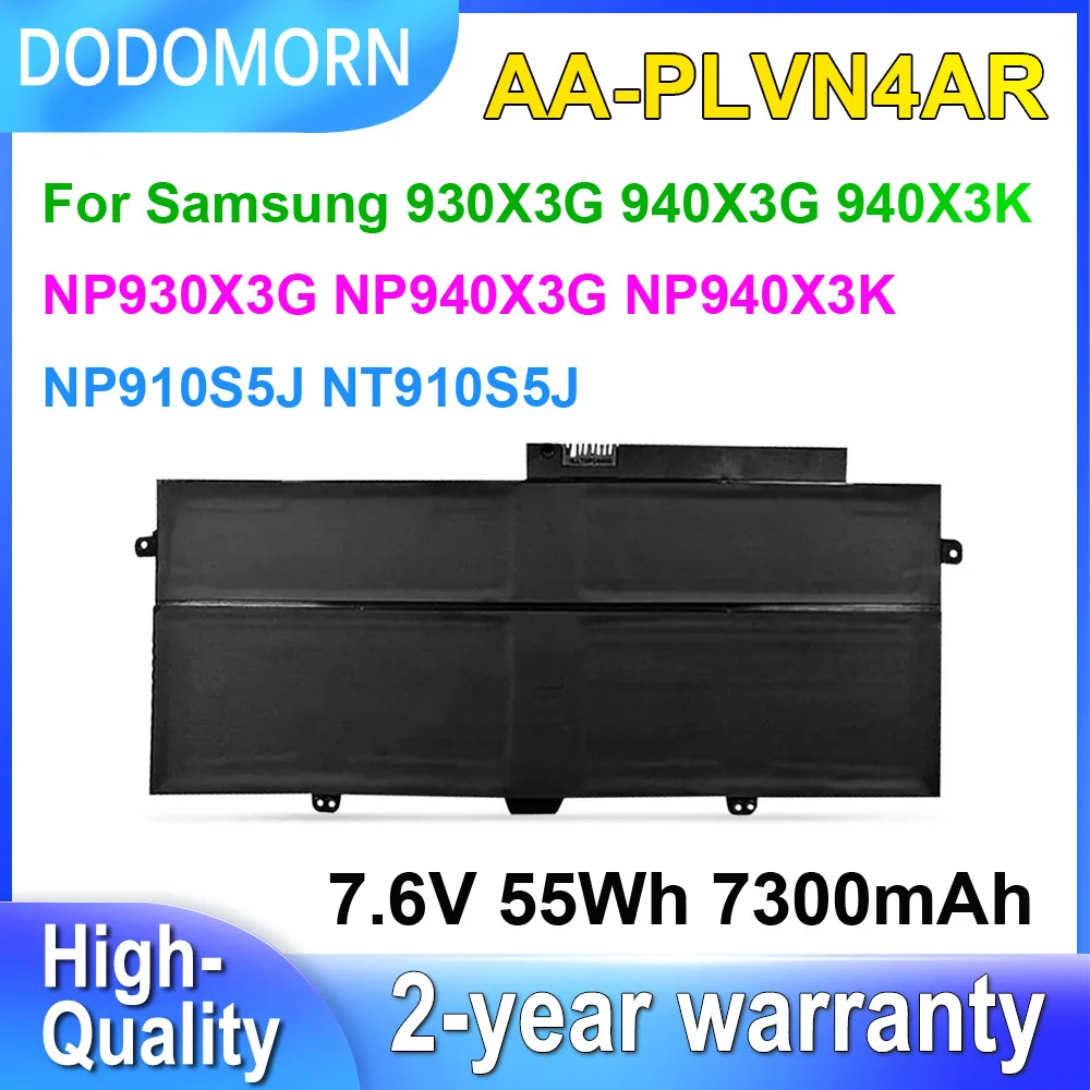 

Аккумулятор для ноутбука DODOMORN AA-PLVN4AR для Samsung 930X3G 940X3G 940X3K NP930X3G NP940X3G NP940X3K NP910S5J NT910S5J 7.6V 55Wh