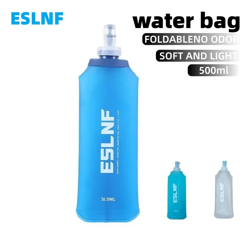 ESLNF Flask 500ml Bottle Collapsible Folding TPU Soft Water Free BPA Outdoor Sport Portable Water Bag for Running Camping