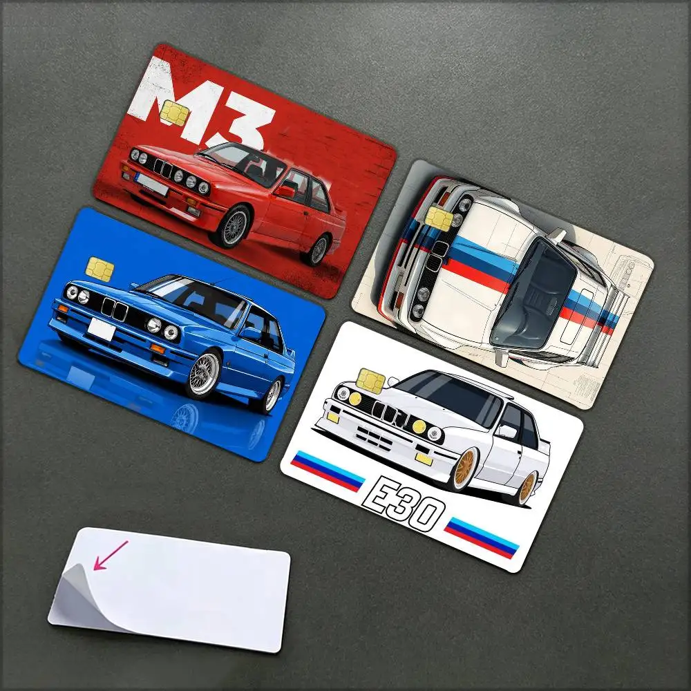 CAR E30 M3   Waterproof Film Skin Cover Credit Card Stickers Debit Front Bank Bus Pass