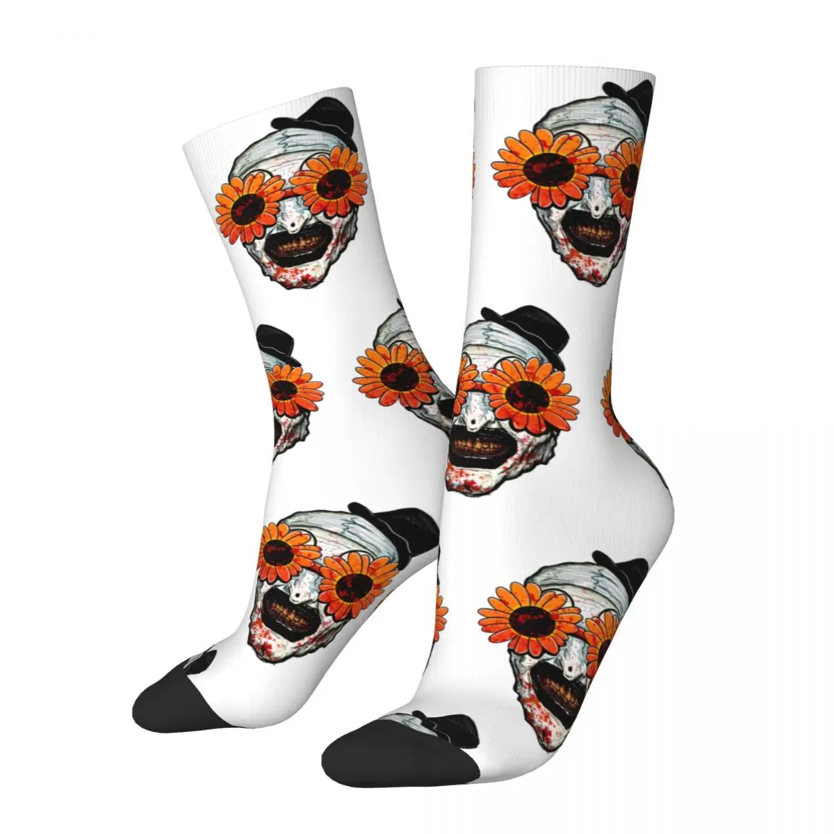 Female Art The Clown Terrifier 2 Sunflower Sunglasses Socks Warm Casual Socks Novelty Accessories Middle TubeCrew Socks