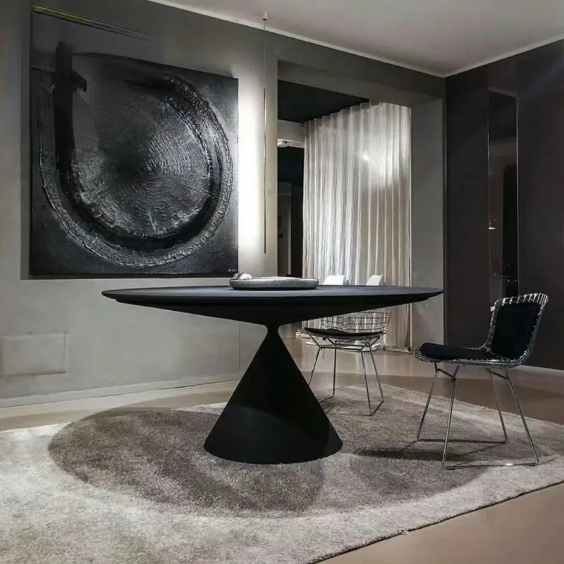 

Nordic Simple Modern Designer Creative round Hourglass Negotiation Coffee Table Ins Internet Celebrity Silent Style Dining