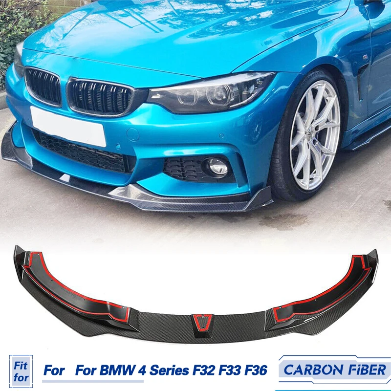 

Car Front Bumper Lip Spoiler Carbon Fiber for BMW 4 Series F32 M Sport 435i 2014-2019 Racing Front Lip Chin Apron Body Kit