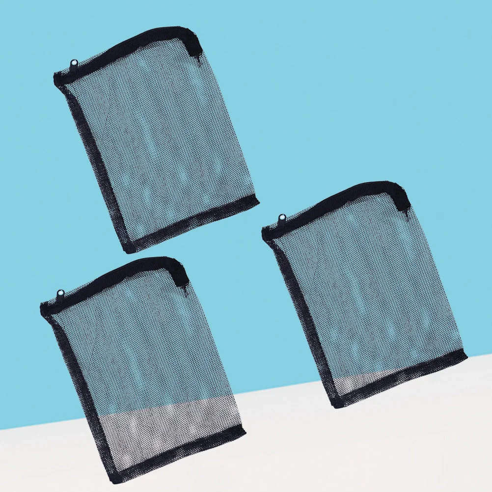 3pcs 15x20CM Zipper Nylon Mesh Filter Media Bag for Aquarium Garden Pond (Black) Mesh Filter Bag Nylon filter bag