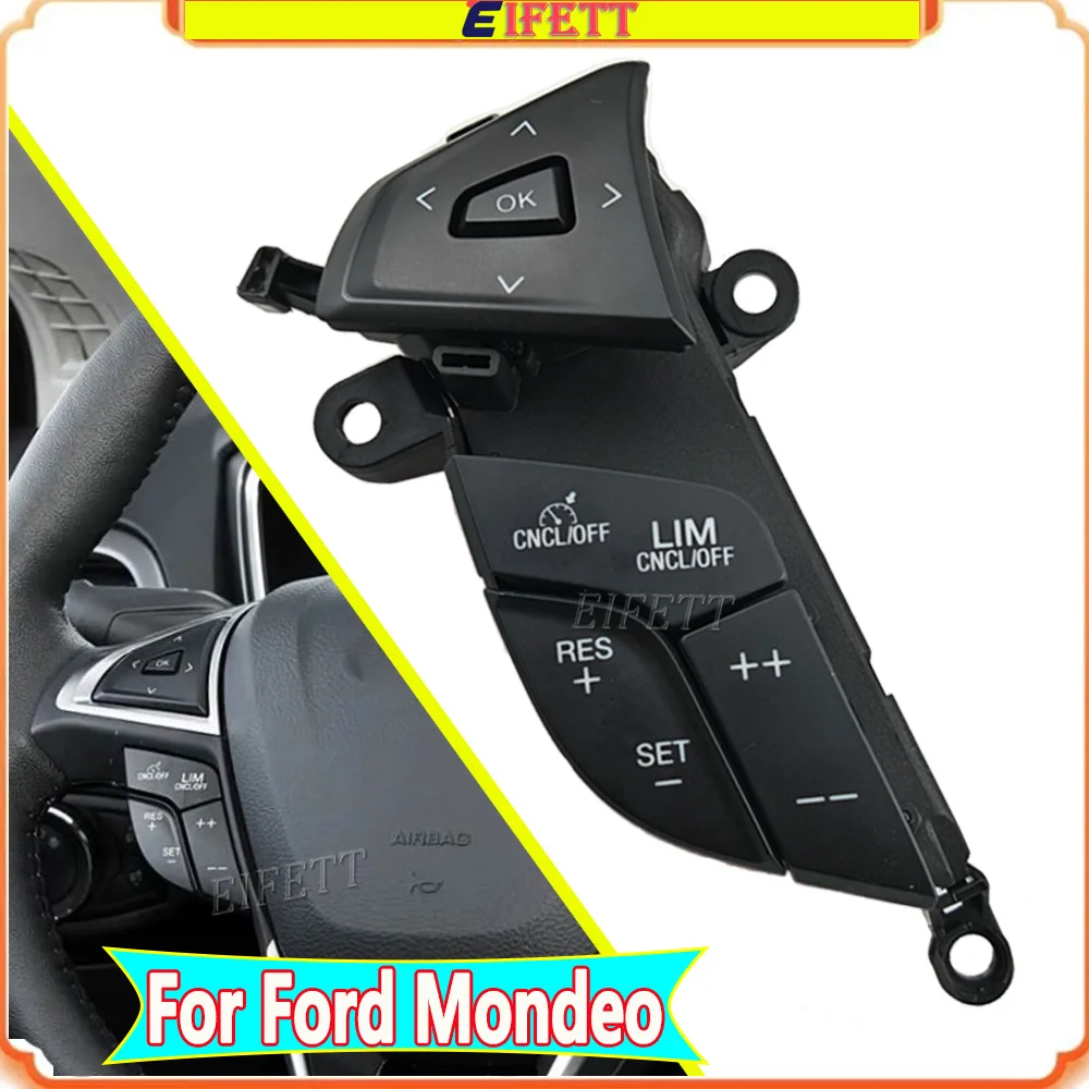 For Ford Mondeo Fusion 2013-2018 Left Cruise Control High Configuration Steering Wheel Button Switch With Backlight
