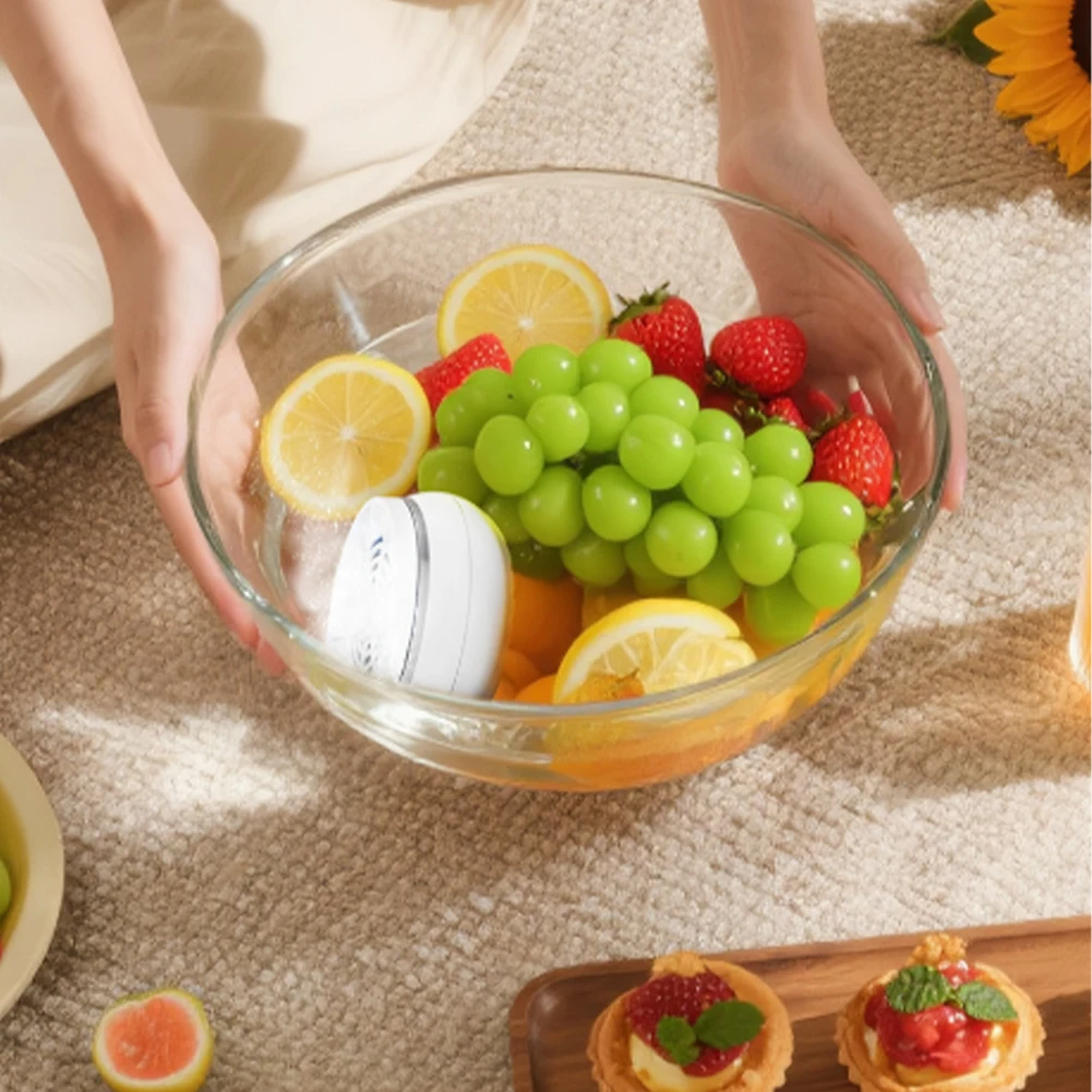 Wireless Fruit and Vegetable Cleaning Appliance with Compact Design and Waterproof Rating for Effective Kitchen Cleaning