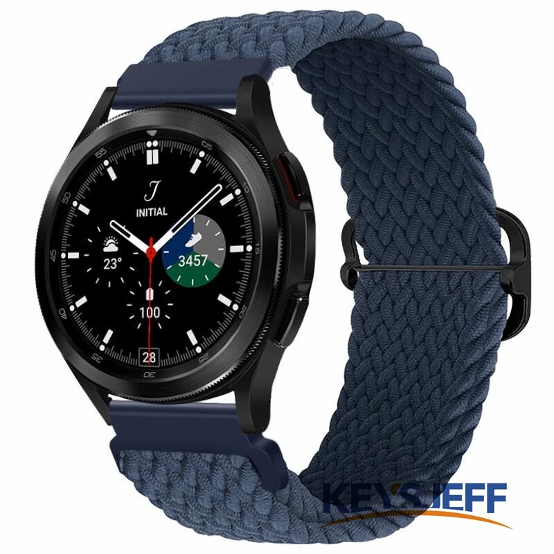 Braided Elastic Band Compantible with Galaxy Watch 4 & Galaxy Watch 4 Classic & Galaxy Watch 3 41mm 20mm Stretchy Strap