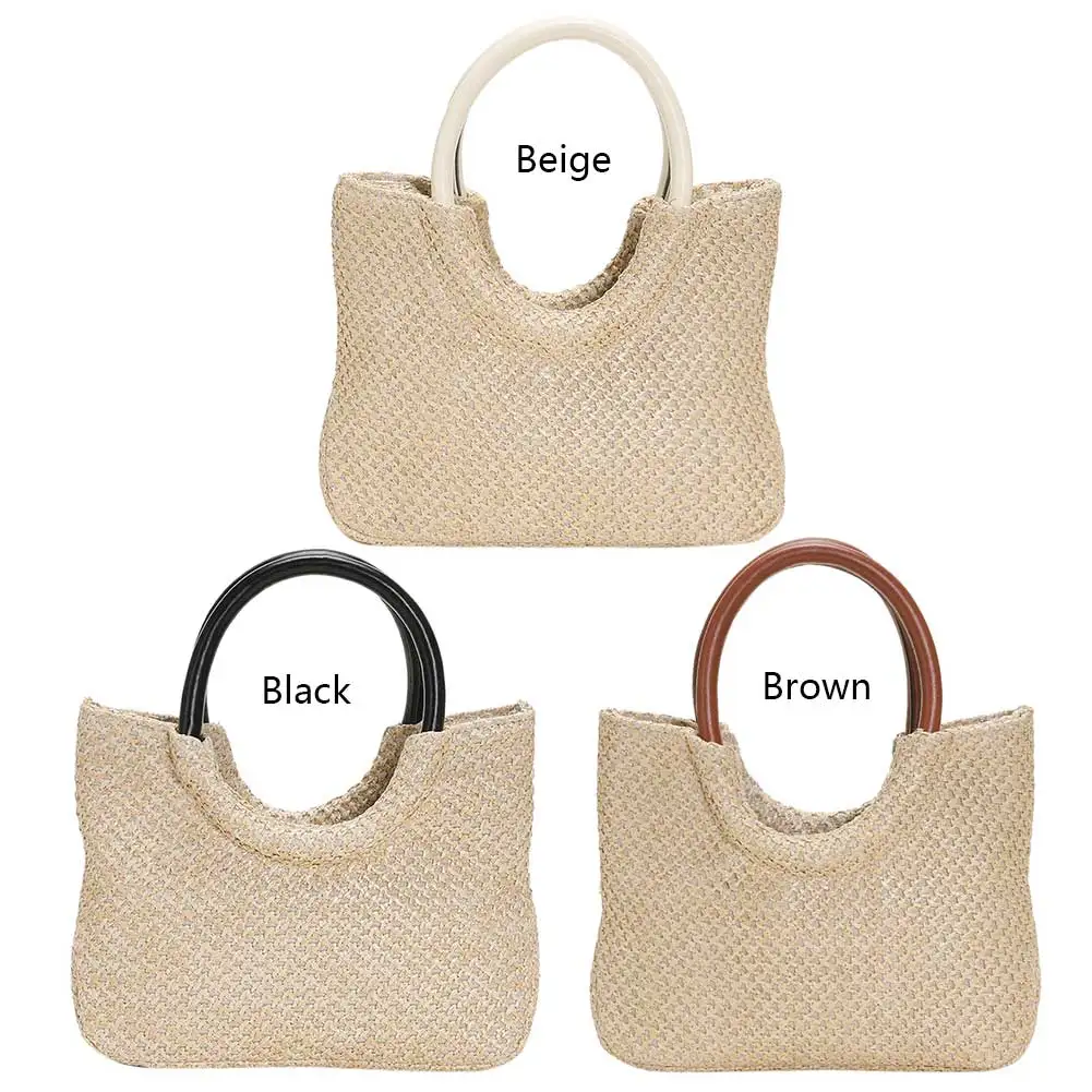 

Women Fashion Shopping Bag Open Universal Summer Straw Storage Bag Large Capacity for Vacation Travel Daily Casual