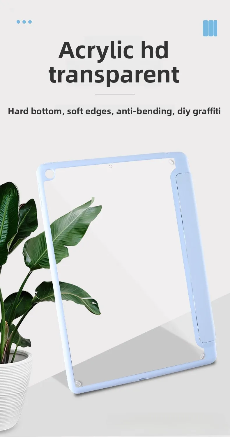 Für iPad 10.9 Schutzhülle mit Stiftschlitz Pro11 Acryl Air5 Hart Pro12.9 Dreifach faltbares Leder – Detail 2