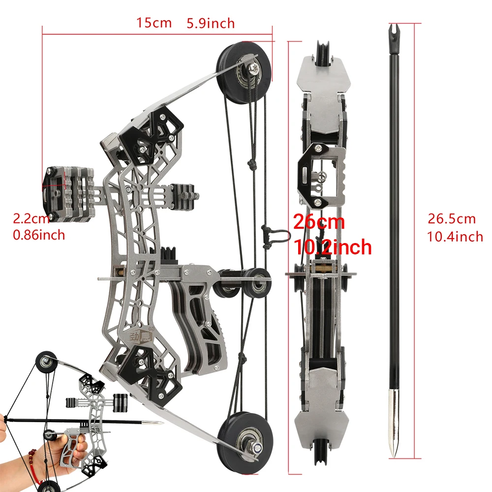 12 Lbs Small Pulley Bow Range 40-50m Indoor Leisure Decompression Entertainment Game Adults Teen Archery Shooting Training